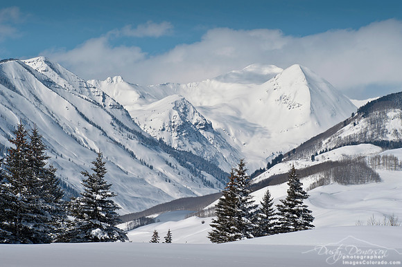 Snow covered mountain peaks Colorado Crested Butte