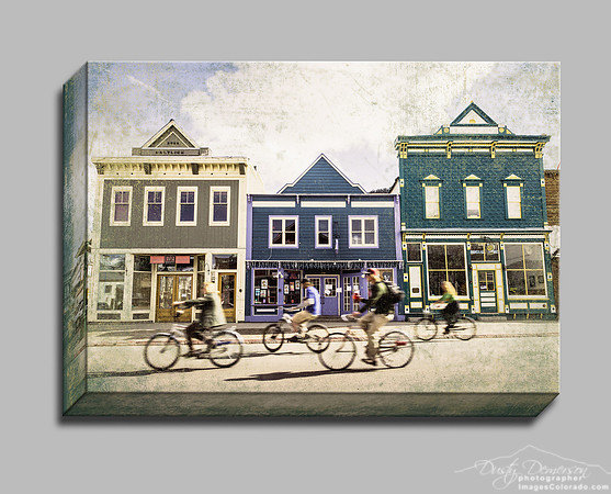 bicycles cruise main street Crested Butte Colorado