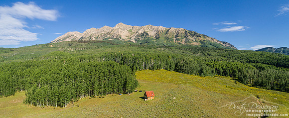 red house meadow Anthracite Mountain Range panorama