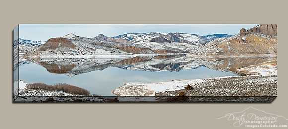 Curecanti winter mirror reflection in Blue Mesa Reservoir